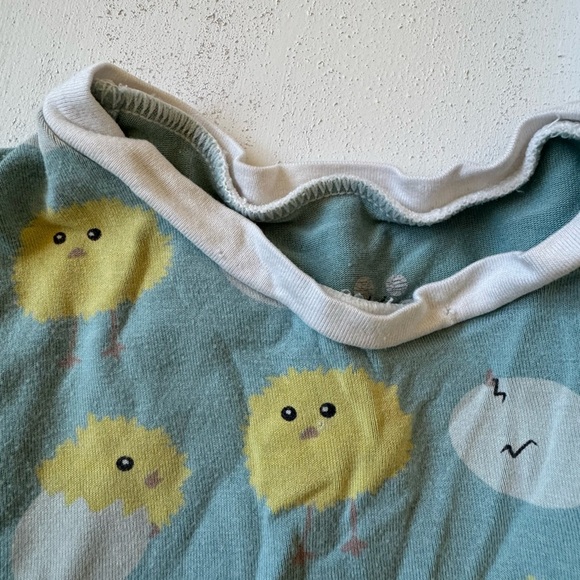 Kickee Pants Toddler Pajamas in Blue and Yellow Chicks! - Picture 2 of 2